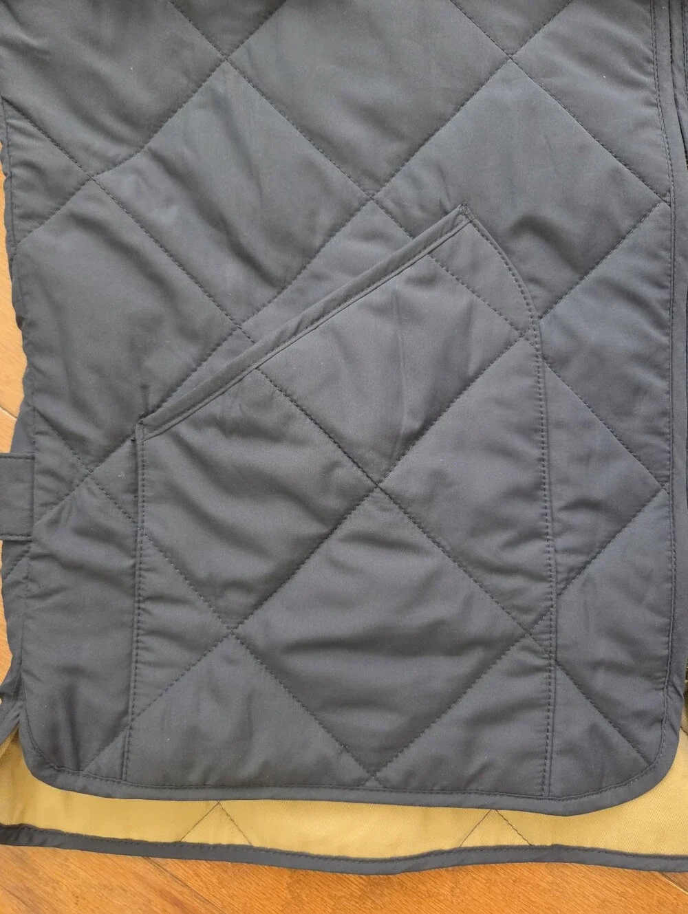 J.Crew Authentic Outerwear Quilted Walker Vest Navy Blue & Khaki Size L